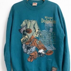 Vintage Miami Dolphins Teal Sweatshirt